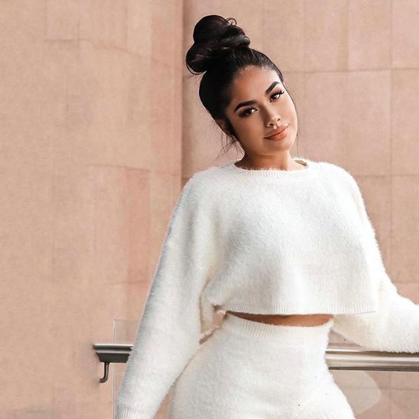 women streetwear 2 piece outfits white o neck long sleeve crop high waist slim hips plush shorts elegant suits, Gray
women streetwear 2 piece outfits white o neck long sleeve crop high waist slim hips plush shorts elegant suits, Gray