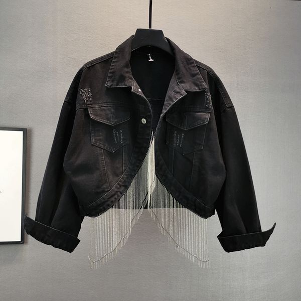 women's jackets gvuw denim female fashion jacket spring and autumn heavy industry loose thin chain short kb24141 uo8h, Black;brown
women's jackets gvuw denim female fashion jacket spring and autumn heavy industry loose thin chain short kb24141 uo8h, Black;brown