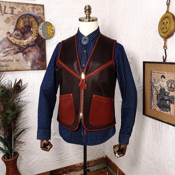 men's leather & faux c3 import lamb fur waistcoat restoring ancient ways integrated by wearing a vest outside in winter, Black
men's leather & faux c3 import lamb fur waistcoat restoring ancient ways integrated by wearing a vest outside in winter, Black
