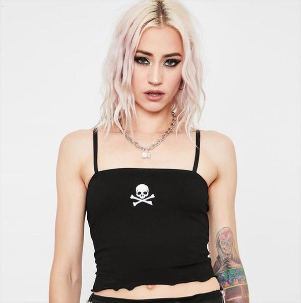 suspenders, one word neck, women tank nightclub queen skull embroidery slim vest, White
suspenders, one word neck, women tank nightclub queen skull embroidery slim vest, White