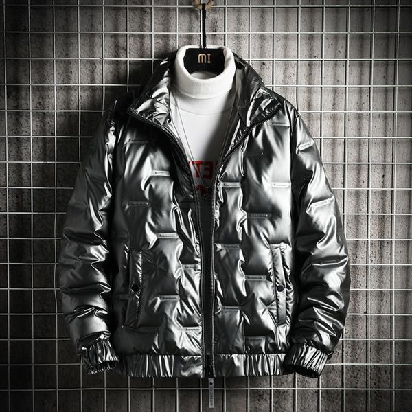 men's short white duck down et men's youth thickened light stand collar bright new top, Black
men's short white duck down et men's youth thickened light stand collar bright new top, Black