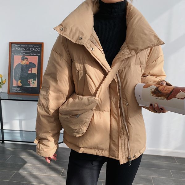 2021 winter new long sleeve stand collar women pure color warm white duck down jacket coat with bag casaco feminino 5udl, Black
2021 winter new long sleeve stand collar women pure color warm white duck down jacket coat with bag casaco feminino 5udl, Black