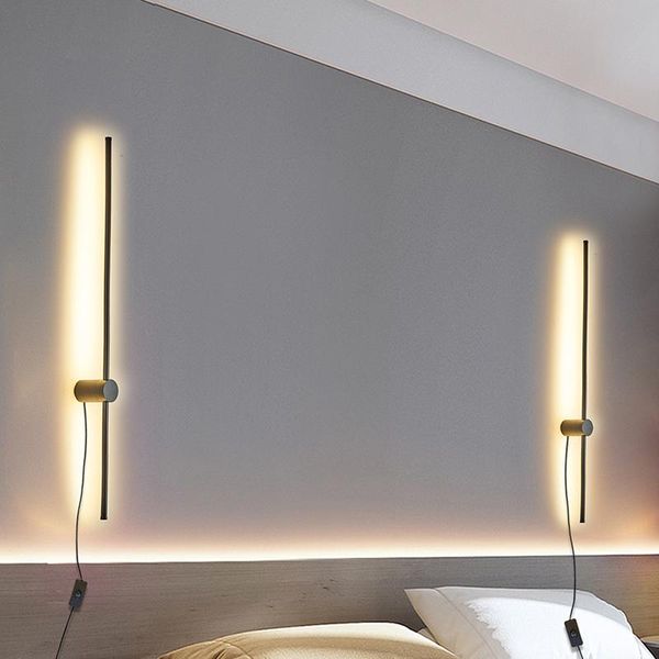 wall lamp long strip led lamps modern living room bedroom bedside plug in background sconce
wall lamp long strip led lamps modern living room bedroom bedside plug in background sconce