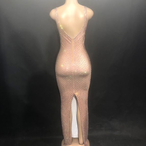 women stage skin color long dress sleeveless full of sparkling crystals nightclub party banquet stage wear costumes, Black;red
women stage skin color long dress sleeveless full of sparkling crystals nightclub party banquet stage wear costumes, Black;red