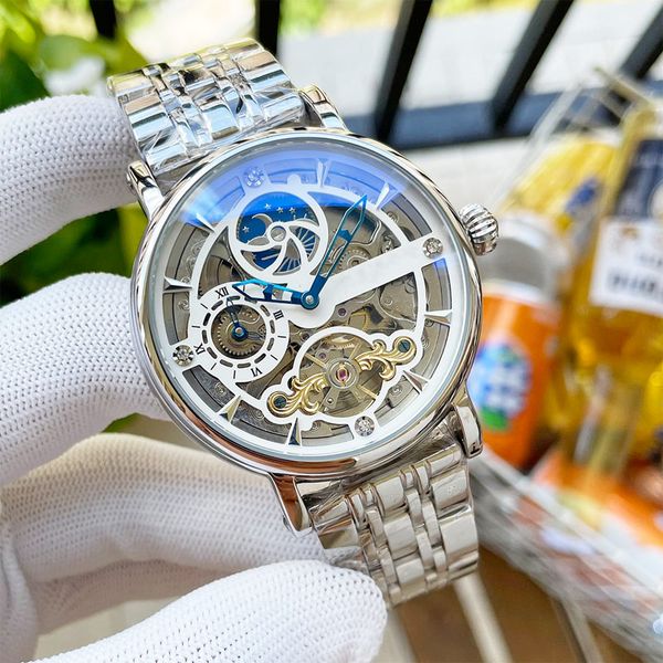 mens watch automatic mechanical watches 42mm hollow design stainless steel strap waterproof highmontre de luxe wristwatch wristwatches, Slivery;brown
mens watch automatic mechanical watches 42mm hollow design stainless steel strap waterproof highmontre de luxe wristwatch wristwatches, Slivery;brown
