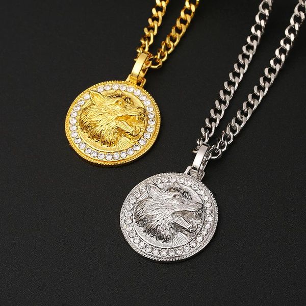 chains hip hop zircon wolf head round medal pendant necklace trend party jewelry gift, Silver
chains hip hop zircon wolf head round medal pendant necklace trend party jewelry gift, Silver