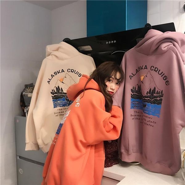 women's hoodies & sweatshirts pullover women loose hooded students winter plush thickening 2021 korean version of the fashion qn*, Black
women's hoodies & sweatshirts pullover women loose hooded students winter plush thickening 2021 korean version of the fashion qn*, Black