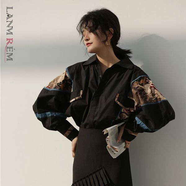 lanmrem 2021 new fashion autumn black print retro shirt female's batwing long sleeve personlity blouse vestido 21302, White
lanmrem 2021 new fashion autumn black print retro shirt female's batwing long sleeve personlity blouse vestido 21302, White