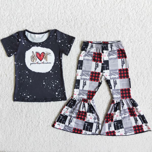 new design kids designer clothes girls bell bottom outfits fashion toddler baby girls clothing peace love lineman wholesale children clothes, White
new design kids designer clothes girls bell bottom outfits fashion toddler baby girls clothing peace love lineman wholesale children clothes, White
