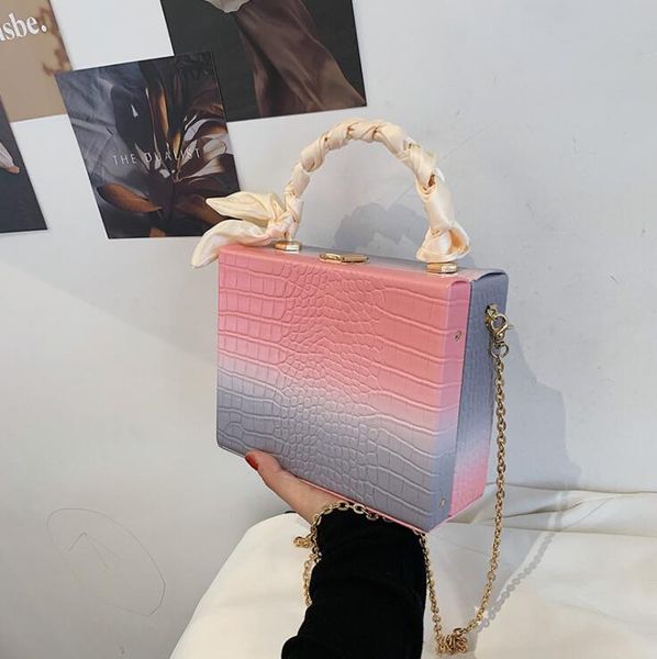wholesale women shoulder bag elegant atmospheric gradient leather handbag small fresh crocodile chain bags street fashion scarf decoration w
wholesale women shoulder bag elegant atmospheric gradient leather handbag small fresh crocodile chain bags street fashion scarf decoration w