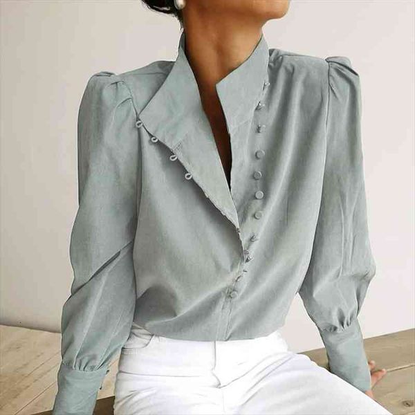 elegant turtleneck long sleeve women blouses white casual solid single breasted puff blusas
elegant turtleneck long sleeve women blouses white casual solid single breasted puff blusas