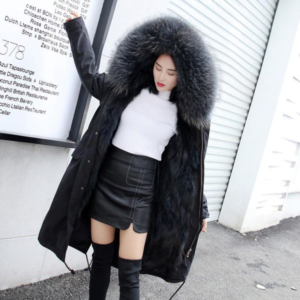 women's fur & faux quality winter 200%natural coat raccoon dog jacket with real collar warm thick outwear hzd2752 mf225, Black
women's fur & faux quality winter 200%natural coat raccoon dog jacket with real collar warm thick outwear hzd2752 mf225, Black