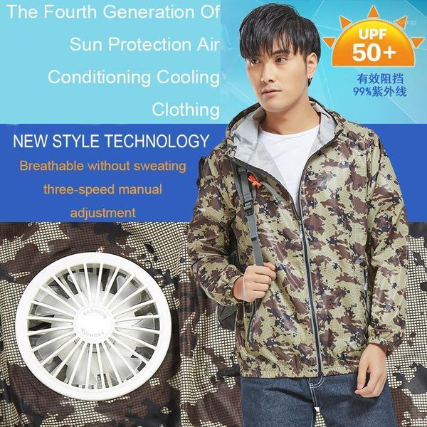 intelligent cooling clothing camouflage sunscreen skin anti splash usb fan air conditioning men's jackets, Black;brown
intelligent cooling clothing camouflage sunscreen skin anti splash usb fan air conditioning men's jackets, Black;brown