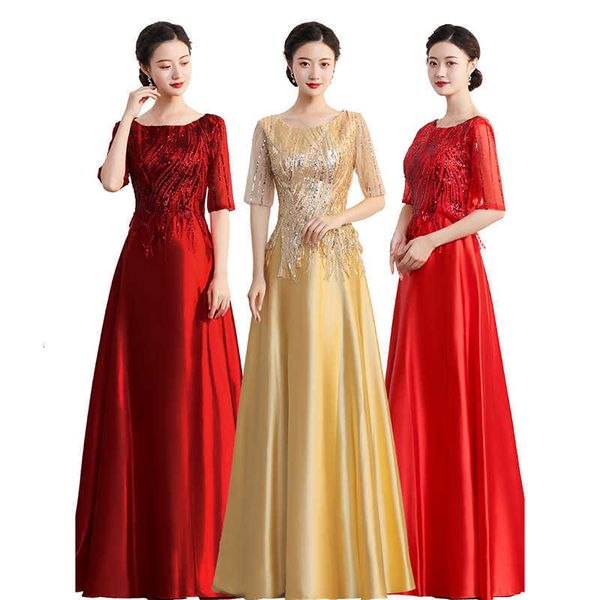 luxury prom dresses chorus performance long middle-aged and elderly students recite red songs year's day host slim female, Black
luxury prom dresses chorus performance long middle-aged and elderly students recite red songs year's day host slim female, Black