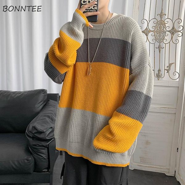 men pullovers patchwork loose simple casual knitted sweater student all-match o-neck korean style vintage ulzzang fashion trendy, White;black
men pullovers patchwork loose simple casual knitted sweater student all-match o-neck korean style vintage ulzzang fashion trendy, White;black