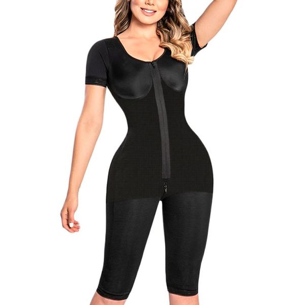 women's shapers faja colombiana mujer full body flatten abdomen shaper with long pants short sleeves high waist slimming bodysuit under, Black;white
women's shapers faja colombiana mujer full body flatten abdomen shaper with long pants short sleeves high waist slimming bodysuit under, Black;white