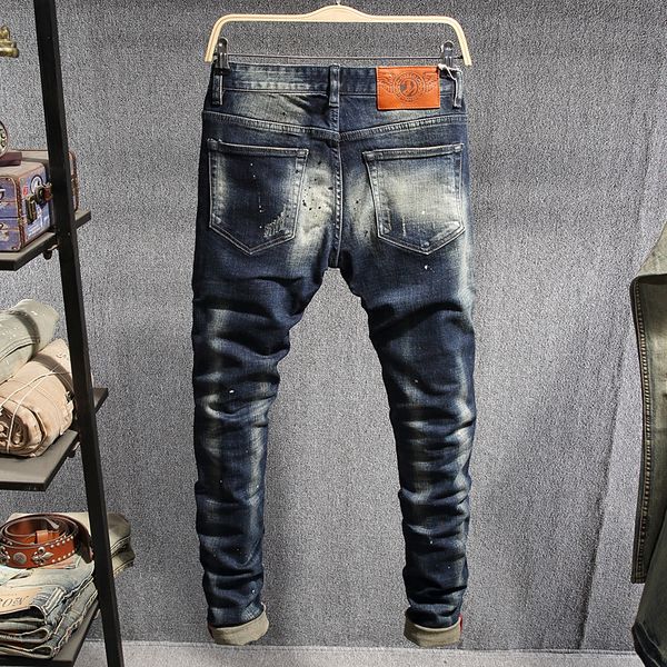 style fashion italian dark blue slim destroyed ripped men hip hop pants streetwear designer 7d8d
style fashion italian dark blue slim destroyed ripped men hip hop pants streetwear designer 7d8d