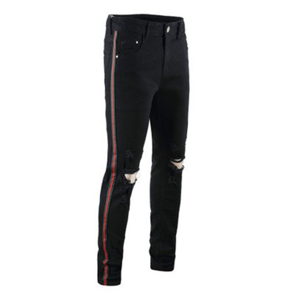 mens white webbing jeans designer summer male hole black casual green red ribbon stretch trousers fashion trend zipper pocket pencil pants, Blue
mens white webbing jeans designer summer male hole black casual green red ribbon stretch trousers fashion trend zipper pocket pencil pants, Blue