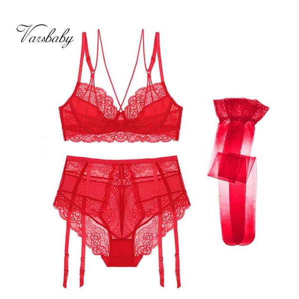 bras sets varsbaby beauty back y-lined deep v unlined lace 3/4 cup bra set bra+panties+stockings 3 pcs, Red;black
bras sets varsbaby beauty back y-lined deep v unlined lace 3/4 cup bra set bra+panties+stockings 3 pcs, Red;black
