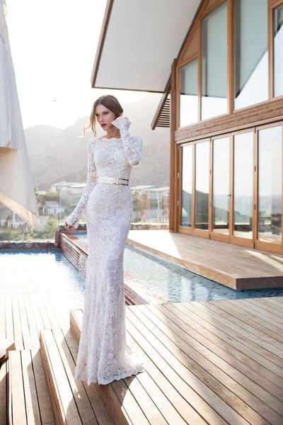 new 2021 long sleeves wedding es jewel lace mermaid gowns sweep train beach bridal vestidos de noiva 49ht, White
new 2021 long sleeves wedding es jewel lace mermaid gowns sweep train beach bridal vestidos de noiva 49ht, White