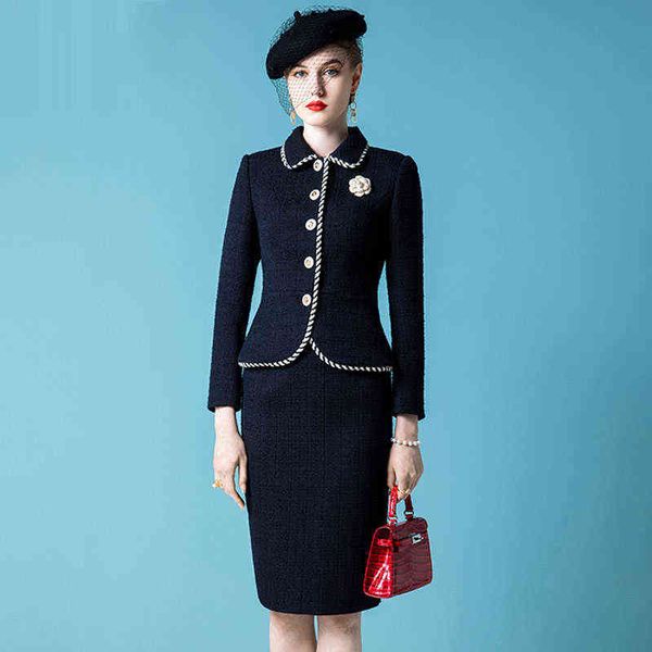 high end celebrity small fragrance suit foreign style women's dress autumn and winter  retro tweed temperament skirt 211119, White
high end celebrity small fragrance suit foreign style women's dress autumn and winter  retro tweed temperament skirt 211119, White