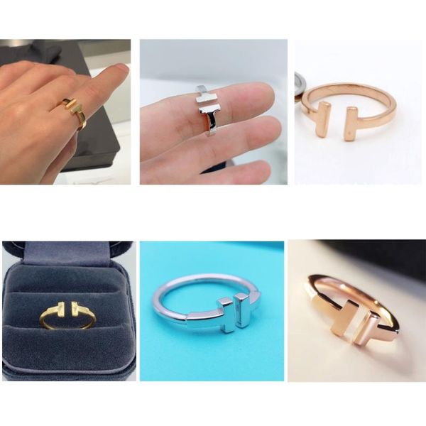 cluster rings solid silver ring original coil square letter series adjustable women logo wire classic fashion jewelry, Golden;silver
cluster rings solid silver ring original coil square letter series adjustable women logo wire classic fashion jewelry, Golden;silver
