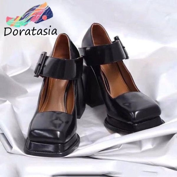 dress shoes doratasia ins brand ladies pumps black buckle square toe platform women 's elegant trendy fashion leisure 
dress shoes doratasia ins brand ladies pumps black buckle square toe platform women 's elegant trendy fashion leisure