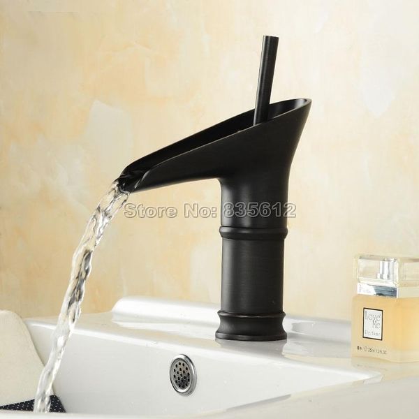 bathroom sink faucets black oil rubbed brass waterfall tap basin / faucet deck mounted single lever cold & mixer taps wnf094
bathroom sink faucets black oil rubbed brass waterfall tap basin / faucet deck mounted single lever cold & mixer taps wnf094