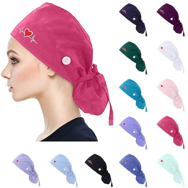 beanies scrubs hats with button women men heart printed reuseable casual bandage adjustable caps washable working
beanies scrubs hats with button women men heart printed reuseable casual bandage adjustable caps washable working