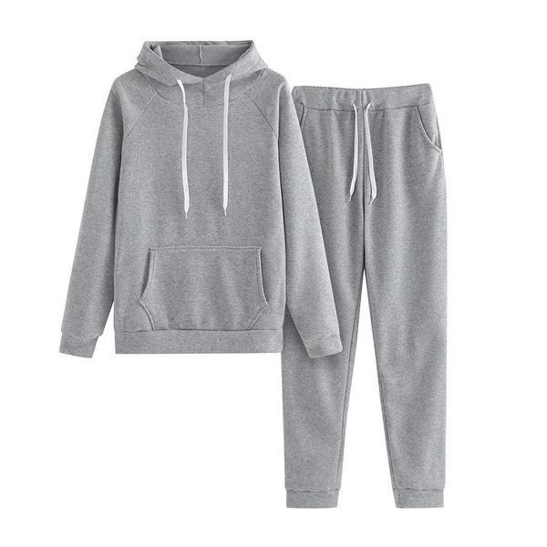 2 piece set women tracksuit women winter solid color hooded sweatshirt and pant tracksuit sport suit conjunto feminino 40h, Gray
2 piece set women tracksuit women winter solid color hooded sweatshirt and pant tracksuit sport suit conjunto feminino 40h, Gray
