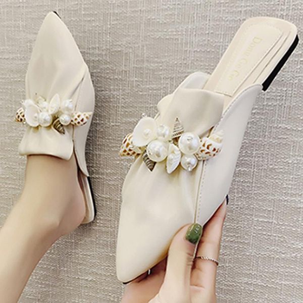 slippers pearl conch pleated pointed toe summer slides women flipflops sweet girl mules beach shoes woman cameo shell beads femm, Black
slippers pearl conch pleated pointed toe summer slides women flipflops sweet girl mules beach shoes woman cameo shell beads femm, Black
