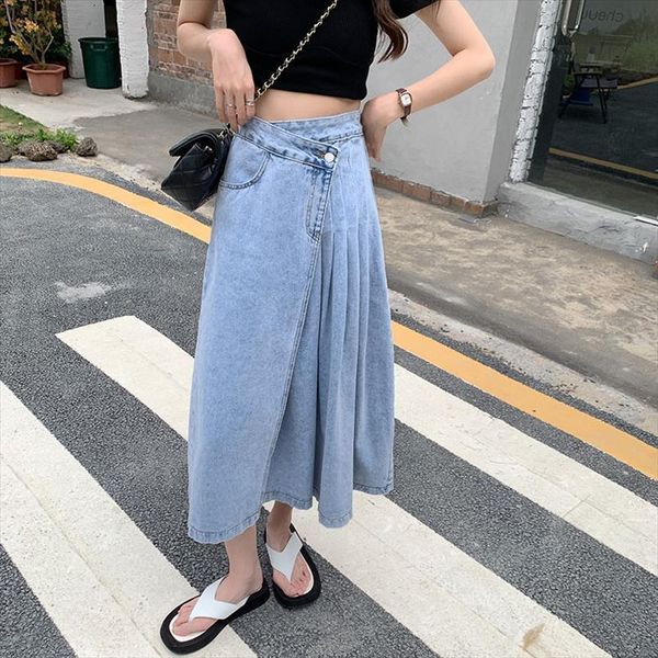 blue denim korean style irregular womens skirts long jeans high waist a line pleated for 78675, Black
blue denim korean style irregular womens skirts long jeans high waist a line pleated for 78675, Black