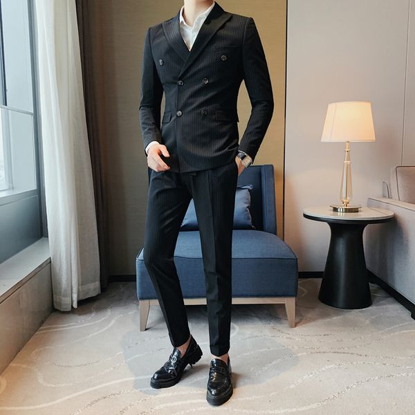 double breasted pinstripe suit 2021 all game fine casual adjustment formal business wear/wedding dress 3xl-m dtoz, White;black
double breasted pinstripe suit 2021 all game fine casual adjustment formal business wear/wedding dress 3xl-m dtoz, White;black