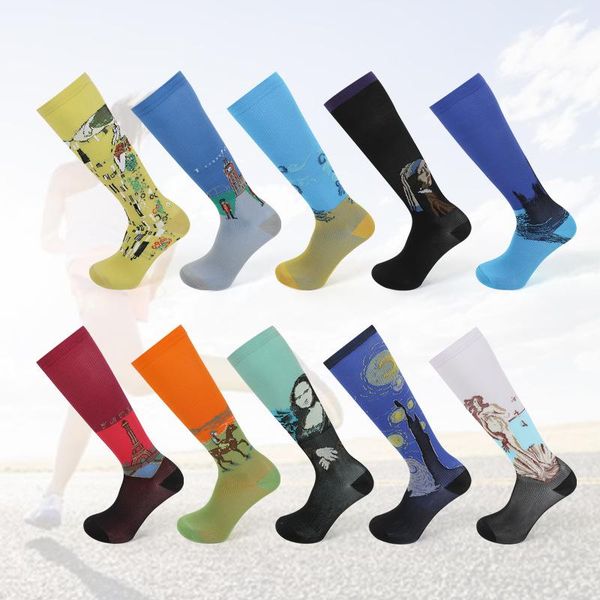 men's socks novelty funny compression men women happy oil painting shouting mona lisa smile hip hop nursing sock, Black
men's socks novelty funny compression men women happy oil painting shouting mona lisa smile hip hop nursing sock, Black