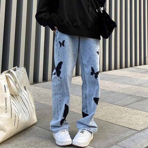 women's jeans fashion vintage butterfly print plus size high waist straight 4xl mom oversize casual large baggy denim pant, Blue
women's jeans fashion vintage butterfly print plus size high waist straight 4xl mom oversize casual large baggy denim pant, Blue