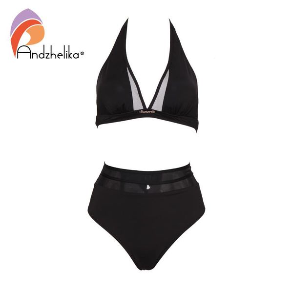 women's swimwear andzhelika black mesh patchwork high-waist bikini swimsuit for women brazilian two pieces 2021 summer bathing suit, White;black
women's swimwear andzhelika black mesh patchwork high-waist bikini swimsuit for women brazilian two pieces 2021 summer bathing suit, White;black