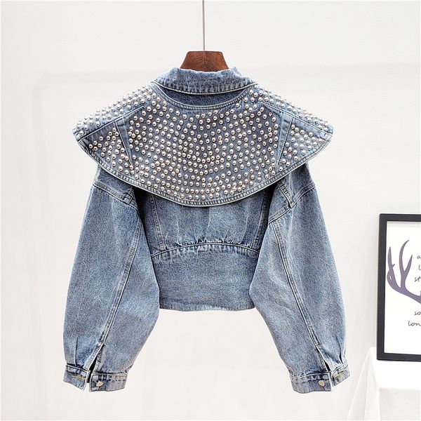 korean fashion removable rivet shawl short denim women vintage blue loose casual long sleeve jeans jacket outwear female emvj, Black;brown
korean fashion removable rivet shawl short denim women vintage blue loose casual long sleeve jeans jacket outwear female emvj, Black;brown