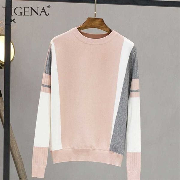 tigena contrast color pullover sweater women fall winter long sleeve knit jumper female black pink knitwear clothes 211021, White;black
tigena contrast color pullover sweater women fall winter long sleeve knit jumper female black pink knitwear clothes 211021, White;black