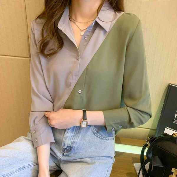spring autumn long sleeve women blouses patchwork loose korean style elegant blusas plus size, White
spring autumn long sleeve women blouses patchwork loose korean style elegant blusas plus size, White