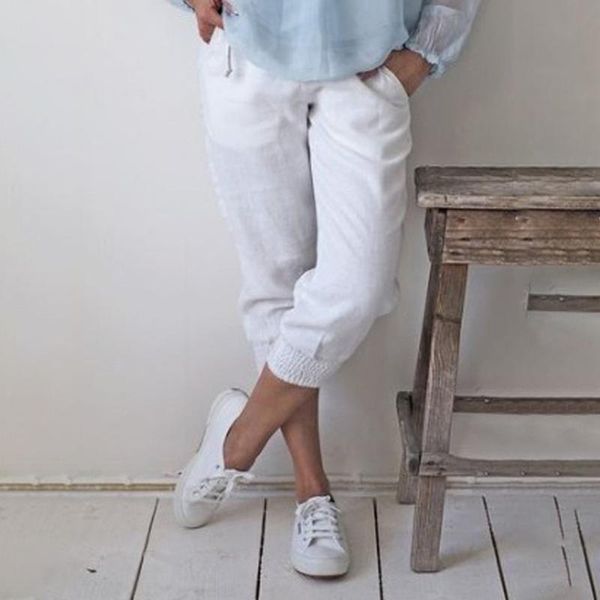 women's pants & capris fashion white women cotton short casual loose elastic waist female plus size summer calf-length, Black;white
women's pants & capris fashion white women cotton short casual loose elastic waist female plus size summer calf-length, Black;white