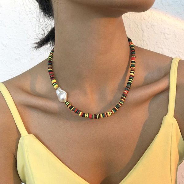 chokers diezi vintage multicolor soft clay rope chain necklace bohemian fashion baroque pearl necklaces for women girls jewelry, Golden;silver
chokers diezi vintage multicolor soft clay rope chain necklace bohemian fashion baroque pearl necklaces for women girls jewelry, Golden;silver