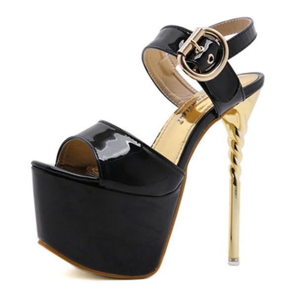fetish heeled pole dance thick platform 16.5cm high heels height summer prom nightclub party sandals shoes woman, Black
fetish heeled pole dance thick platform 16.5cm high heels height summer prom nightclub party sandals shoes woman, Black
