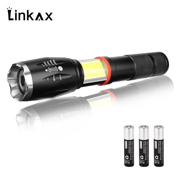 flashlights torches t6+cob led zoomable 6 mode high bright portable flash light lamp torch by battery for camping fishing hiking 
flashlights torches t6+cob led zoomable 6 mode high bright portable flash light lamp torch by battery for camping fishing hiking