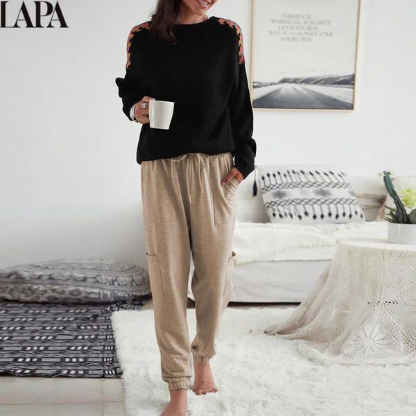 women's pants & capris women multi-pocket loose drawstring casual fashion elastic waist cargo long female solid sweatpants trousers d30, Black;white 
women's pants & capris women multi-pocket loose drawstring casual fashion elastic waist cargo long female solid sweatpants trousers d30, Black;white