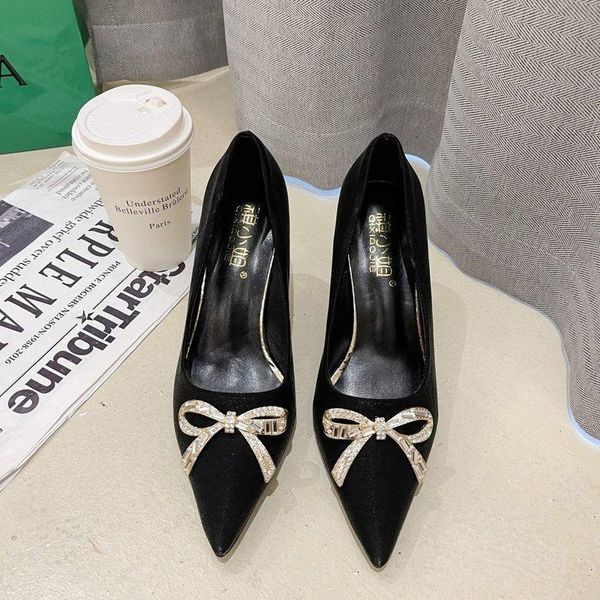 dress shoes 2021 red satin high heels women's stiletto spring wedding with rhinestone bows pointed toe bridal, Black
dress shoes 2021 red satin high heels women's stiletto spring wedding with rhinestone bows pointed toe bridal, Black