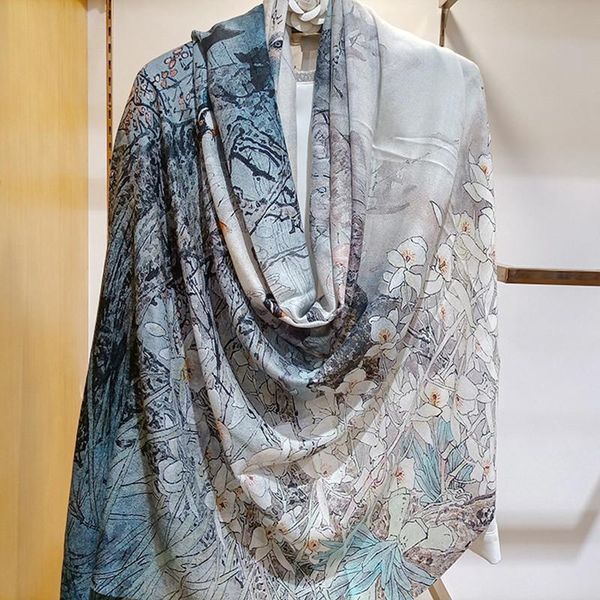 scarves high-end elegant women exquisite ink birds blue lotus fish printing quality cashmere fine beard edge soft warm long scarf shawl, Blue;gray
scarves high-end elegant women exquisite ink birds blue lotus fish printing quality cashmere fine beard edge soft warm long scarf shawl, Blue;gray