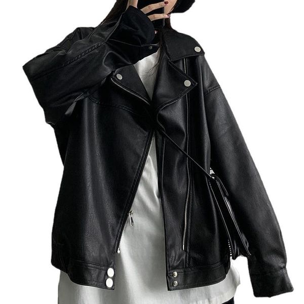 women's leather & faux 2021 autumn/winter ladies high street black jacket casual loose long sleeve short pu coat
women's leather & faux 2021 autumn/winter ladies high street black jacket casual loose long sleeve short pu coat