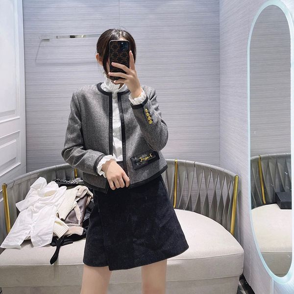 high-end famous brand womens clothing early autumn elegant british style herringbone leather patchwork straight jacket s, Black
high-end famous brand womens clothing early autumn elegant british style herringbone leather patchwork straight jacket s, Black