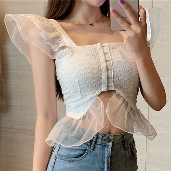 womengaga summer korean navel slim lace flying sleeves square neck tank women girl female rb8x 210603, White
womengaga summer korean navel slim lace flying sleeves square neck tank women girl female rb8x 210603, White