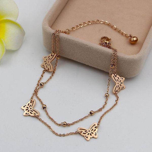 anklets martick butterfly double link chain 316l stainless steel rose gold color for woman fashion jewery waterproof ank51, Red;blue
anklets martick butterfly double link chain 316l stainless steel rose gold color for woman fashion jewery waterproof ank51, Red;blue